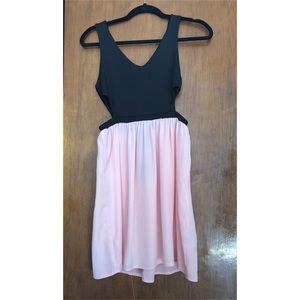Charlotte Russe black and pink cut out mini dress
